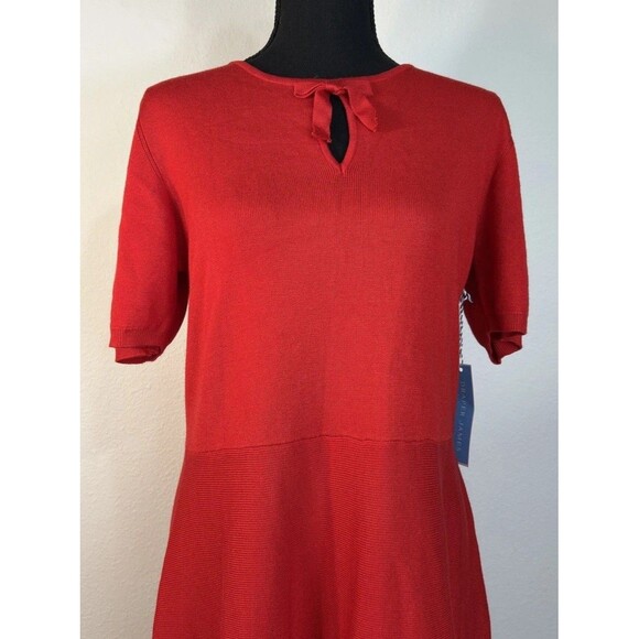 Draper James Bow Neck Detail Fit & Flare Mini Sweater Dress Size Large - Picture 11 of 16